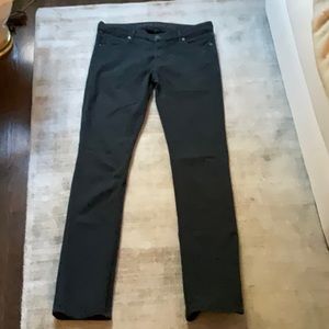 softest fabric jeans ever!  Deep dark forest green.  Cottony soft with stretch